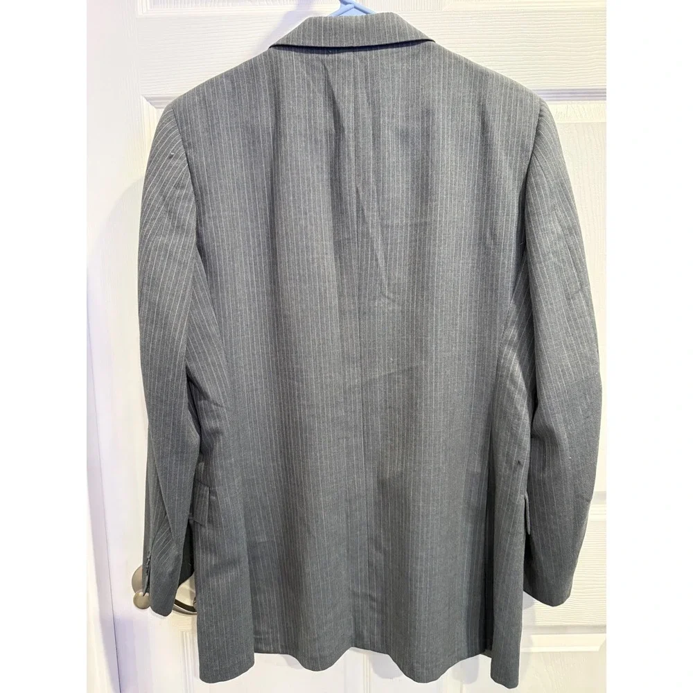 Vintage Richman Brothers Mens Grey Pinstripe Two Button Blazer Suit Jacket‎ 42R